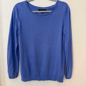 Banana Republic lavander blue Silk Cashmere Crew Neck Long Sleeve Sweater Top M